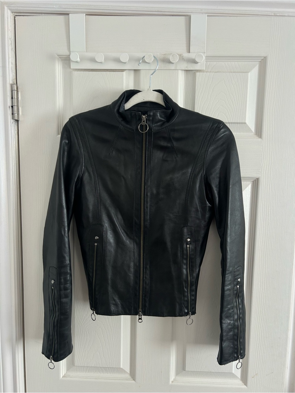 90s Vintage Danier Black Leather Zip-Front Women's Jacket